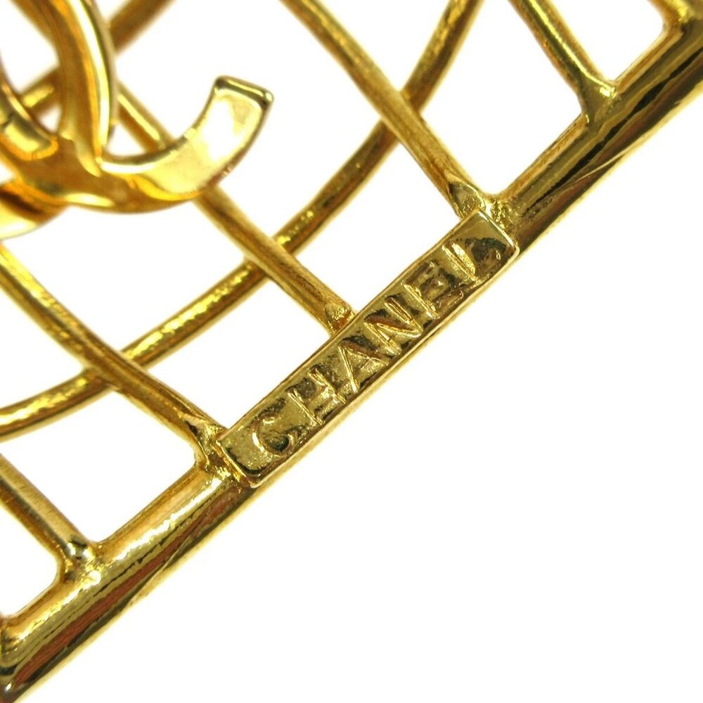 Chanel Birdcage Dangle Earrings Clip-On Gold 93P 64503 - Picture 4 of 8